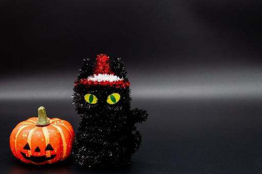 ハロウィン　ジャックオランタンと黒猫 ハロウィン,ジャックオランタン,かぼちゃの写真素材