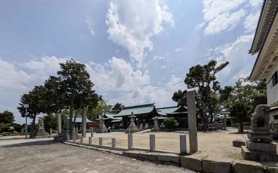 Photo, ehime prefecture, imabari city, blowing the shrine, 