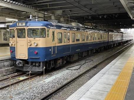 115系横須賀色 S26 115系横須賀色 S26 第三セクター,しなの鉄道,ローカル線の写真素材