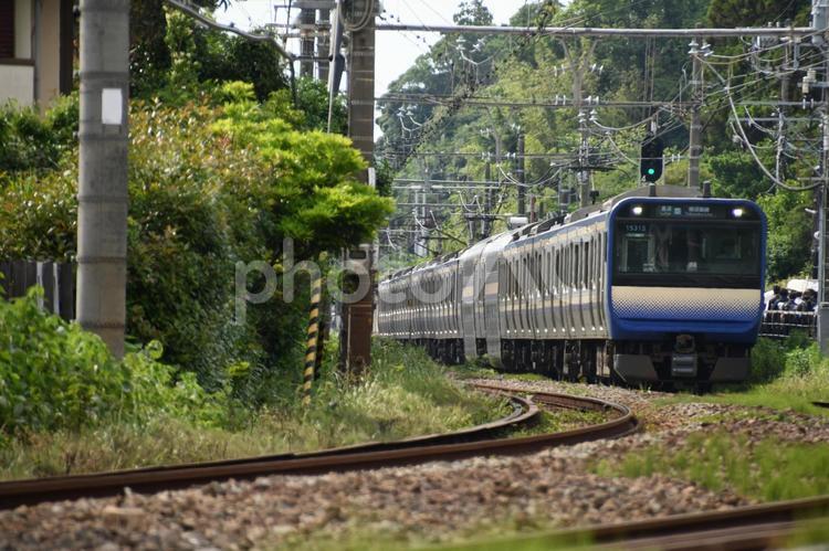 横須賀線　北鎌倉 横須賀線,鉄道,線路の写真素材
