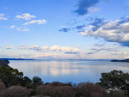 View of the Seto Inland Sea from Ushimado Shrine in Okayama, JPG