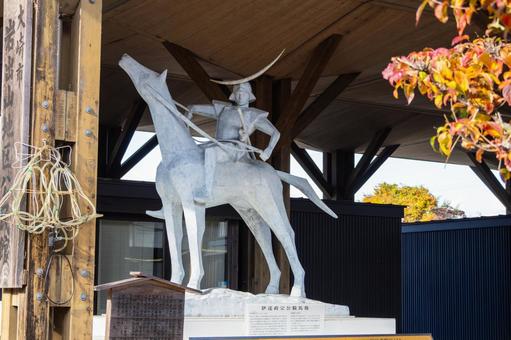 伊達政宗騎馬像⑴ 像,騎馬像,伊達政宗の写真素材