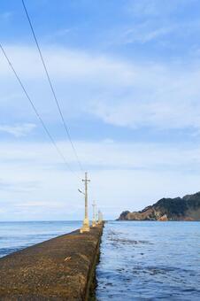 気比の防波堤 防波堤,海,気比の浜の写真素材