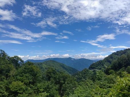 夏空と深緑 夏空と深緑 風景,空,自然の写真素材