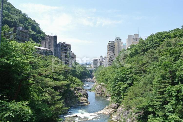 鬼怒川の風景 鬼怒川,栃木県,樹木の写真素材