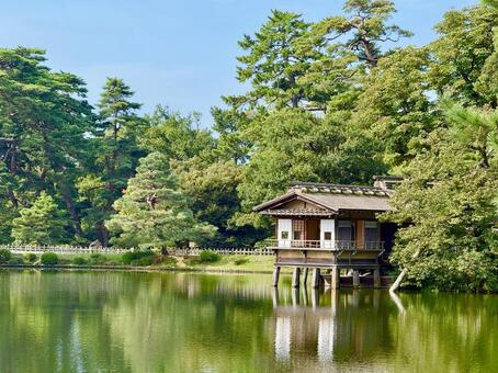 夏の兼六園　霞ヶ池 兼六園,夏,池松の写真素材
