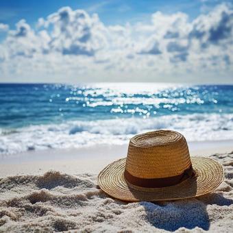 海と麦わら帽子 海と麦わら帽子の写真