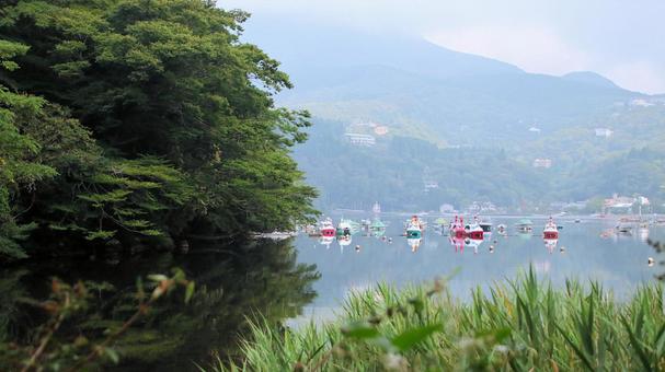 晩夏の恩賜箱根園芦川橋付近からの芦ノ湖 晩夏の恩賜箱根園芦川橋付近からの芦ノ湖 芦ノ湖,晩夏,恩賜箱根公園の写真素材