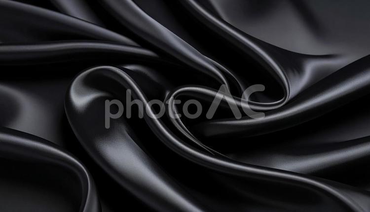 ドレープが美しい黒いシルクの背景 布,黒,シルクの写真素材