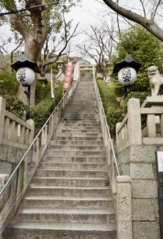 神戸北野天満宮の石段 神戸北野天満宮の石段 平将門,北野天満宮,石段の写真素材