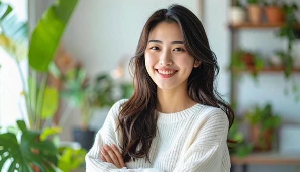 明るく前向きな笑顔の日本人美人モデル 明るく前向きな笑顔の日本人美人モデルの写真
