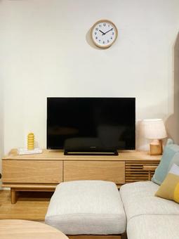テレビのあるリビング テレビのあるリビング リビングルーム,テレビ,テレビキャビネットの写真素材