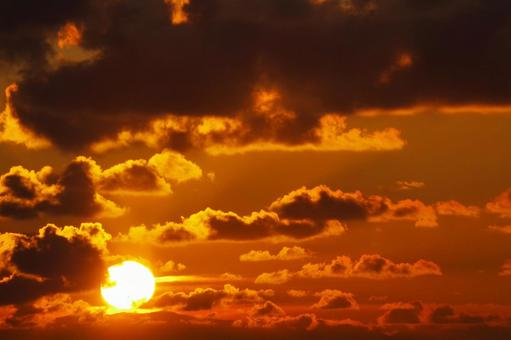 Sunset and sun, JPG