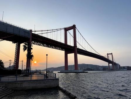 Wakato Bridge in the evening, JPG