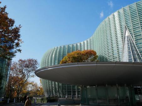 国立新美術館・秋 秋,空,青空の写真素材