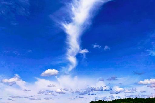 2025年8月の空1 2025年8月の空1 巻雲,上層雲,筋状の写真素材