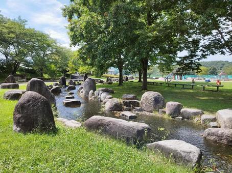 小川がある公園 小川がある公園 7月,8月,9月の写真素材