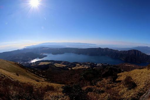 芦ノ湖 芦ノ湖,秋,山の写真素材