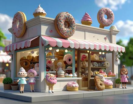 ドーナツの店、ミニチュア ドーナツの店、ミニチュアの写真