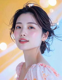 透明感のある若い女性の美容ポートレート 透明感のある若い女性の美容ポートレートの写真