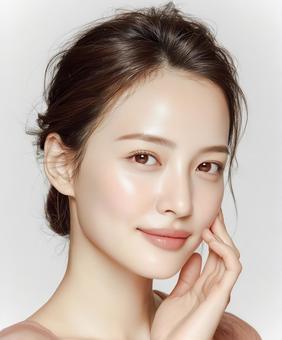 ナチュラルメイクの清楚な若い女性 ナチュラルメイクの清楚な若い女性の写真