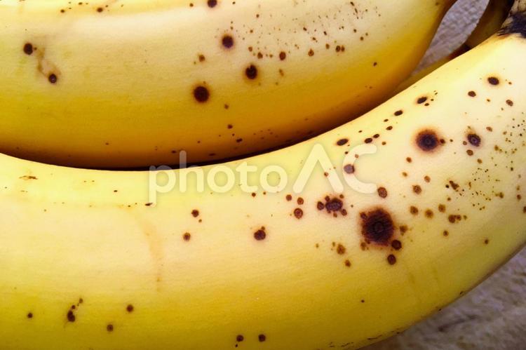 シュガースポットのある完熟した甘いバナナ バナナ,シュガースポット,完熟の写真素材