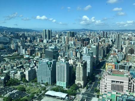高層ビルからの景色 台北101,超高層ビル,観光スポットの写真素材