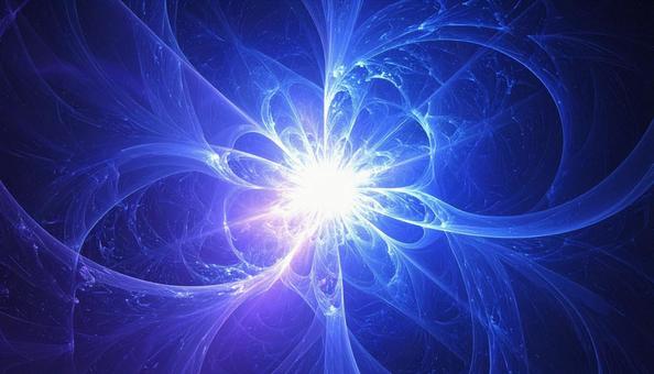 輝く青いフラクタルフラワーの写真