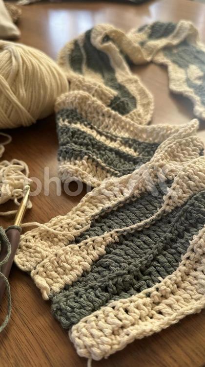 編み物 かぎ針編み,編み物,毛糸の写真素材