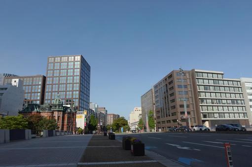 福岡の朝の街並み 福岡の朝の街並み 福岡,天神,朝の写真素材