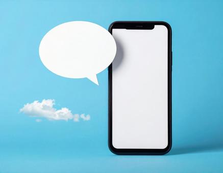スマートフォンに吹き出し スマートフォンに吹き出しの写真