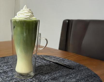 ふわっとホイップの手作り抹茶ラテ 抹茶ラテ,抹茶,手作りドリンクの写真素材