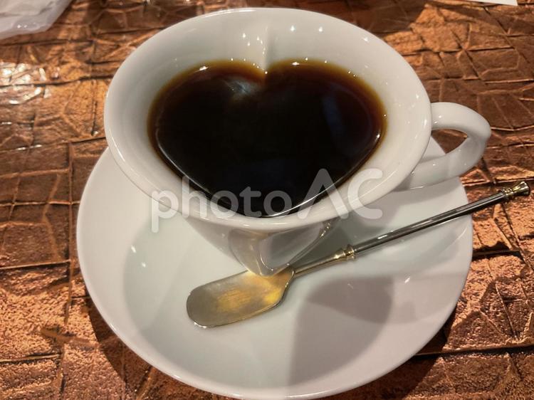 ハートのカップ コーヒー,ハート,ハートマークの写真素材