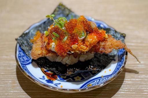 フグのフライ寿司 フグのフライ寿司の写真