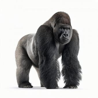 野生の力強さを感じるゴリラの姿 野生の力強さを感じるゴリラの姿の写真