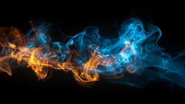 幻想的な光の波：青とオレンジの写真