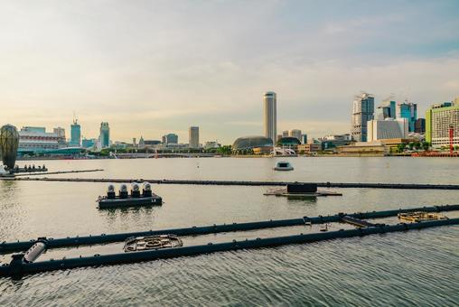 【シンガポール】マリーナベイサンズの周辺 マリーナベイサンズ,シンガポール,ベイフロントの写真素材