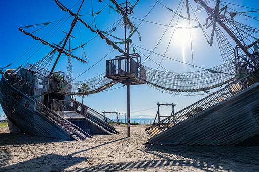 静岡県　広野海岸公園の風景 静岡,静岡県,静岡市の写真素材