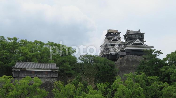熊本城　震災被害を受けた天守閣 熊本城,震災,被害の写真素材