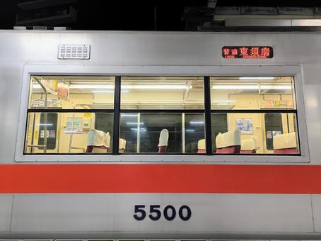 電車の窓、山陽電鉄5000系 電車の窓、山陽電鉄5000系 山陽電鉄,本線,5000系の写真素材