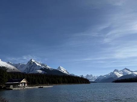 マリーンレイク マリーンレイク 雪景色,山,氷河の写真素材