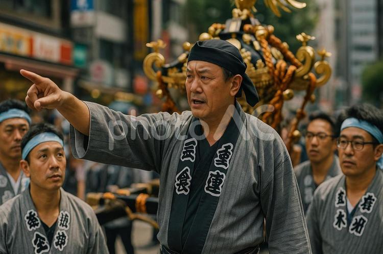 祭りを導く指導者 伝統,祭り,文化の写真素材