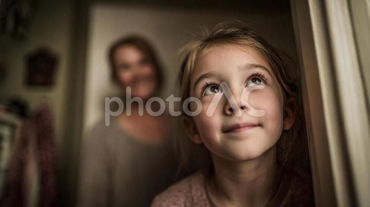 部屋の中の外国人の女の子 女の子,外国人,女性の写真素材