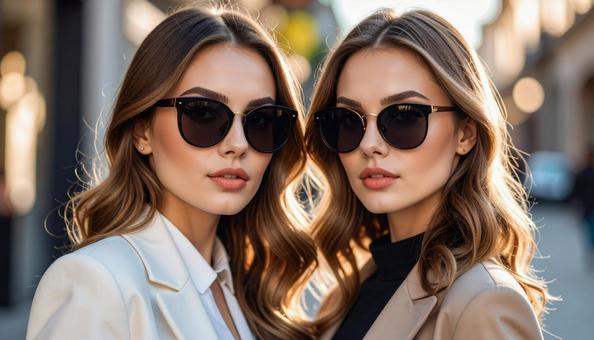 サングラスをした外国人女性のポートレート サングラスをした外国人女性のポートレートの写真