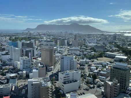 函館市街と函館山 函館,函館山,北海道の写真素材