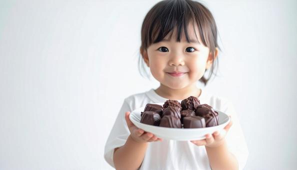チョコレートと子供 チョコレートと子供の写真