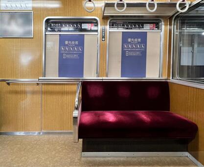 阪急電車の優先座席 優先座席,シルバーシート,priorityseatの写真素材