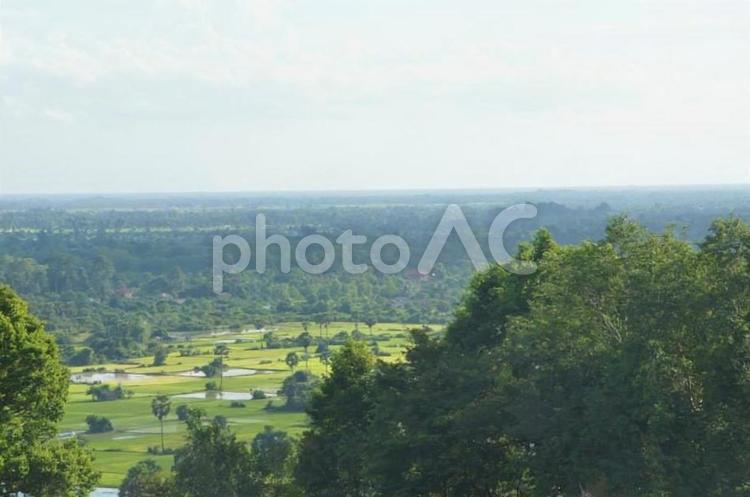 カンボジアの田園風景 田園風景,東南アジア,カンボジアの写真素材