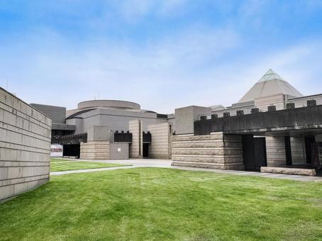 水戸芸術館と広場 水戸芸術館と広場 水戸芸術館,広場,水戸市の写真素材