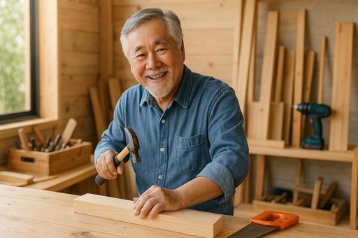 木工を楽しむ笑顔の時間 木工を楽しむ笑顔の時間の写真